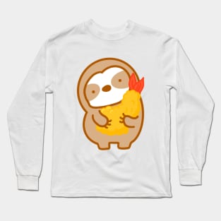 Cute Tempura Shrimp Sloth Long Sleeve T-Shirt